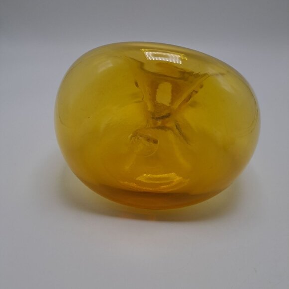 Vintage Bischoff Gold Blown Glass Donut Pinched Decanter - Picture 9 of 10